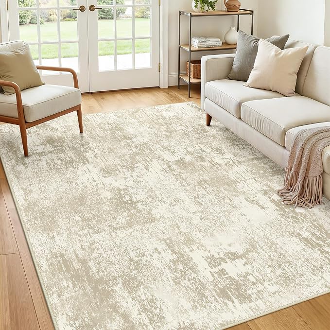 Washable Area Rugs 9'x12' Non-Slip Modern Abstract Soft - Image 8