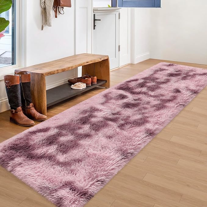 Tie-Dyed Blush 2x8 Machine Washable Runner Rugs - Image 2