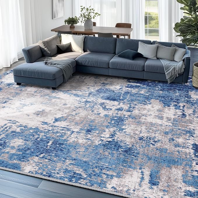 Washable Area Rugs 5'x8' Non-Slip Modern Abstract Soft - Image 9