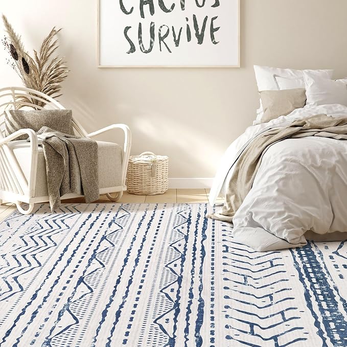Nakagishi 5x7 Area Rug Living Room: Machine Washable Boho Large Neutral - Image 6