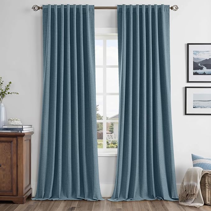MIULEE 100% Blackout Linen Curtains by MIULEE