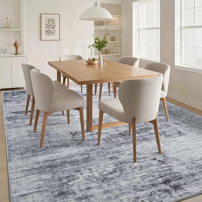 Toneed Abstract Area Rug 9x12 Modern Washable Rug Soft Non Slip Rug Low Pile - Image 5