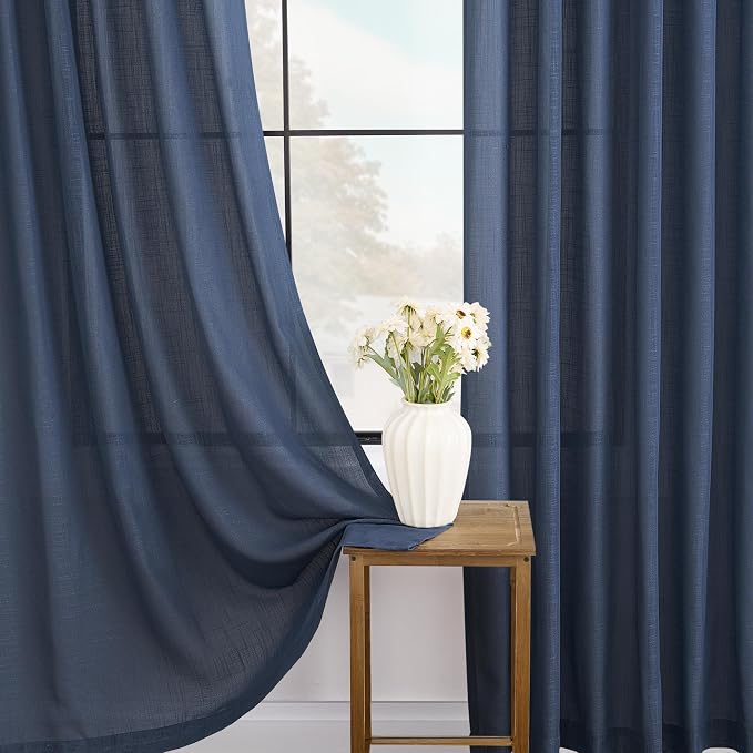 Navy Blue Curtains 90 inch Length - Image 4