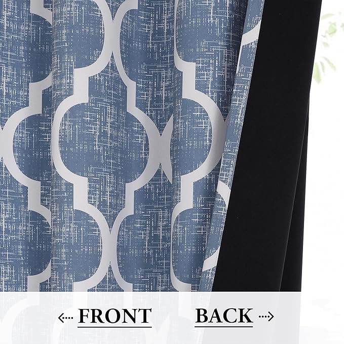 Beauoop 100% Blackout Curtains 108 Inches Long 2 Panels - Image 3