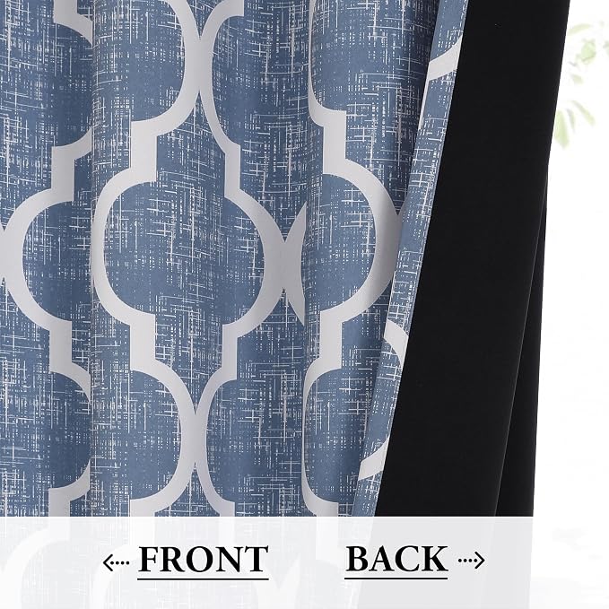 Beauoop 100% Blackout Curtains 63 Inches Long 2 Panels - Image 3