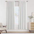 Guken White 100% Blackout Linen Curtains 52 Inch Wide by 74 Inch by Guken