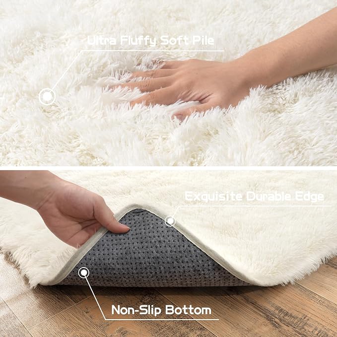 Pionblank Fluffy Runner Rugs for Bedroom 2x6, Modern Shaggy Area Rug for - Image 6