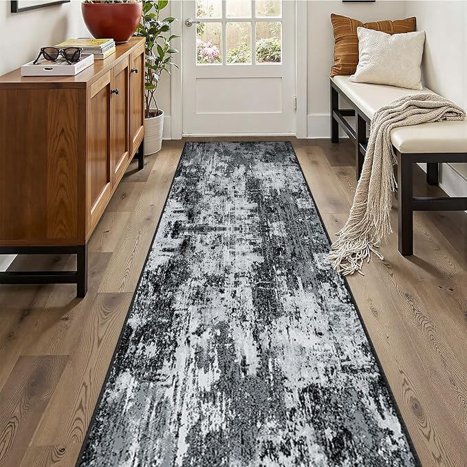 Washable Area Rugs 2'x10' Non-Slip Modern Abstract Soft - Image 3
