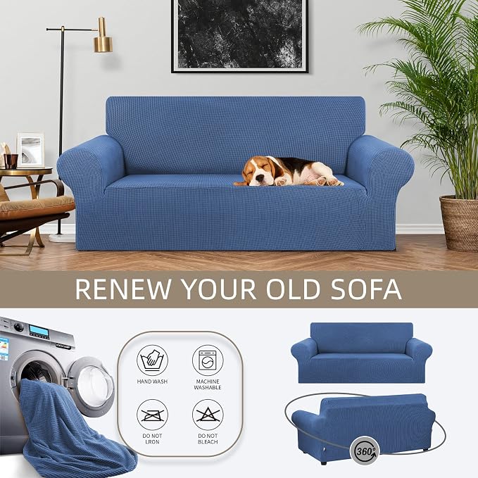 KEKUOU Stretch Loveseat Sofa Cover Slipcover, Couch Covers - Image 3