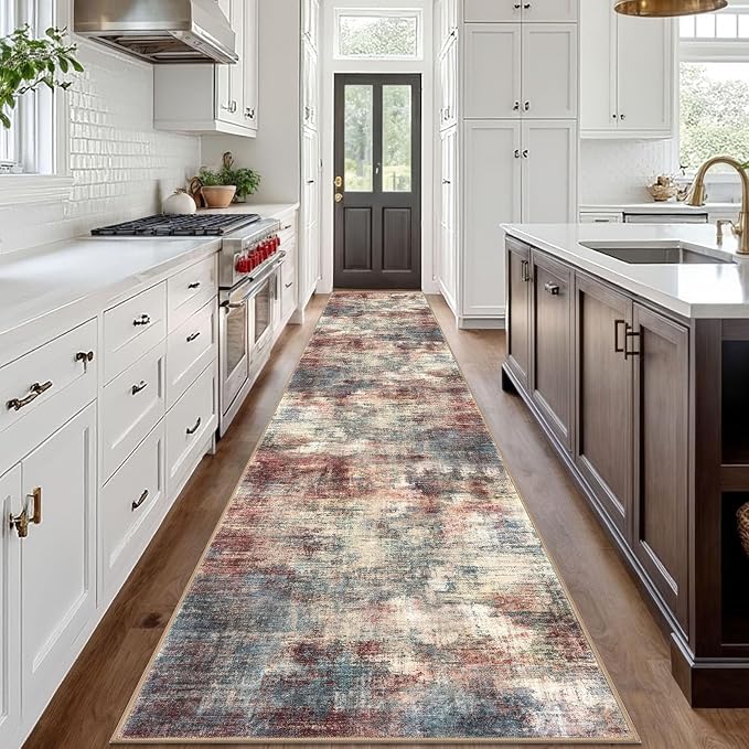 IOHOUZE Abstract Runner Rug 3x18 Ft Washable Runners - Image 2
