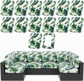 hyha 14Pcs Patio Cushion Covers, Stretch Outdoor Couch Cushion Covers, Washable by hyha