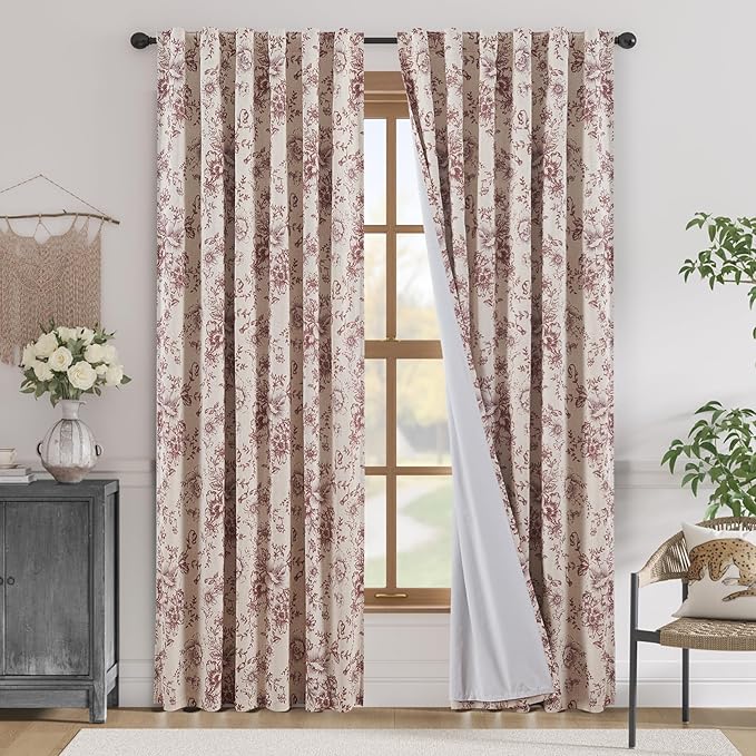 jinchan Blackout Floral Curtains by JINCHAN
