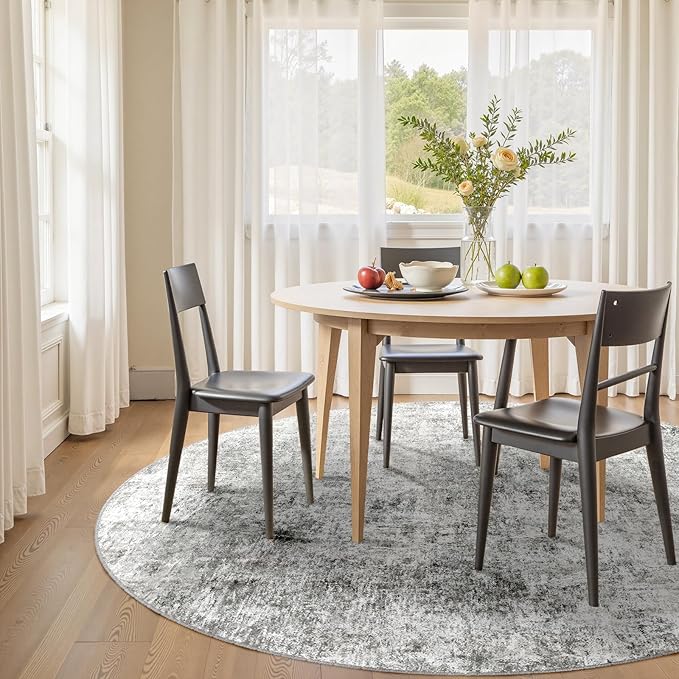 Washable Area Rugs 6ft Non-Slip Modern Abstract Soft - Image 4