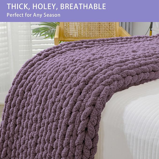 Bigacogo Chunky Knit Throw Blanket - Image 4