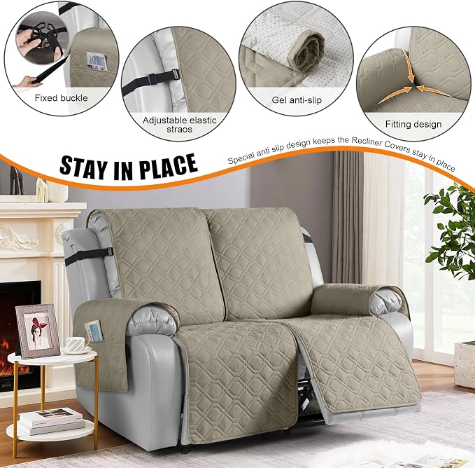 VANSOFY Waterproof Recliner Couch Covers, Sofa Covers 1-Piece Washable - Image 3