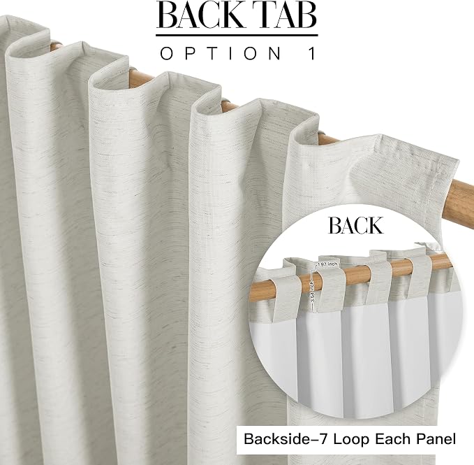 RYB HOME Ivory White 100% Blackout Curtains - Image 4