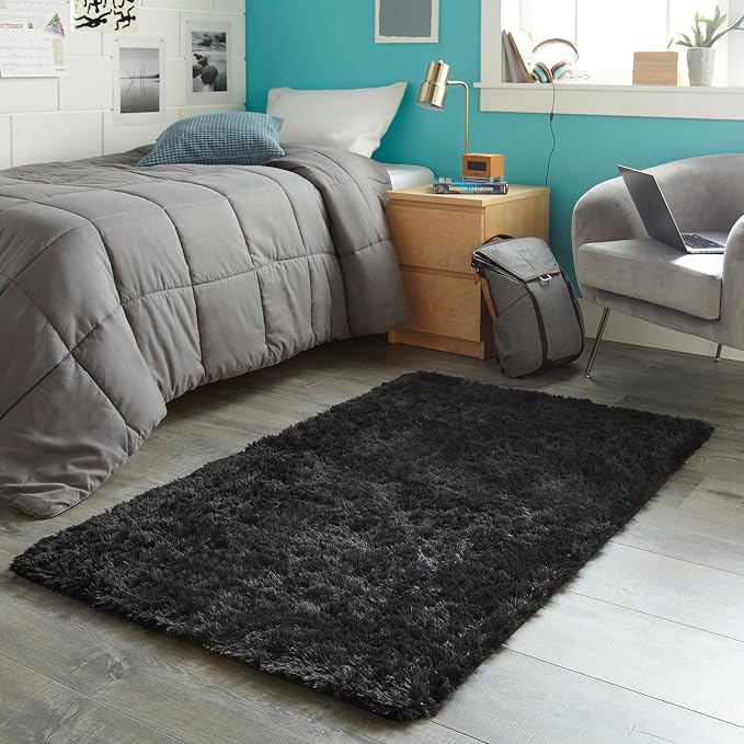 Ophanie 3x5 Black Rugs for College Dorm, Bedroom Small Area Rug, Non-Slip - Image 5