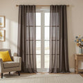 MYSKY HOME 108 Inches Long Dark Brown Sheer Curtains by MYSKYHOME