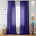 OVZME Purple Sheer Curtains 108 Inches Long, Light Filtering Semi Transparent by OVZME