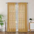 Simplebrand Semi Sheer Gold Curtains 96 Inches Long 2 Panels, Light Filtering by Simplebrand