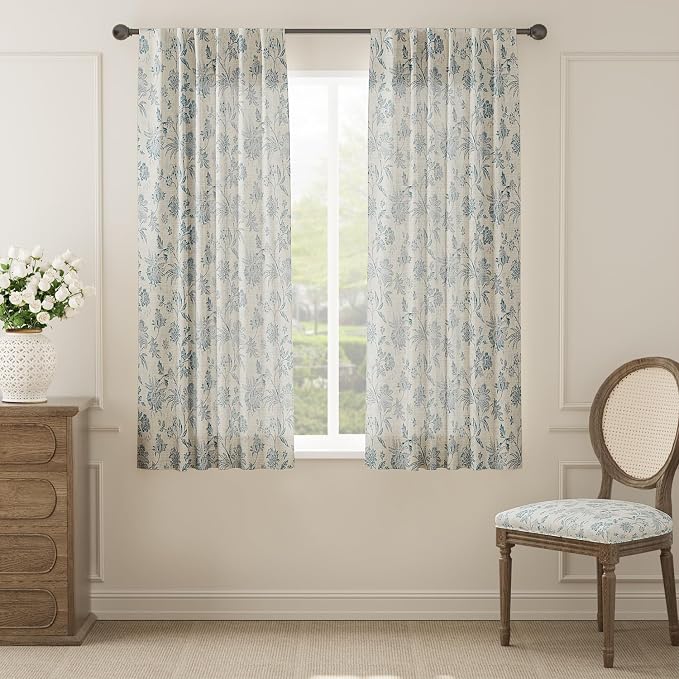 jinchan Linen Floral Curtains for Living Room - Image 2