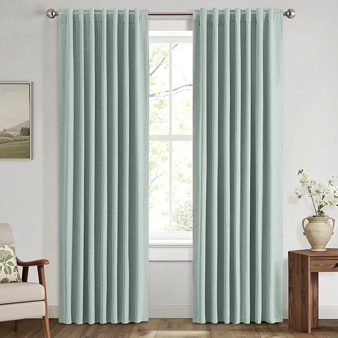 MIULEE 100% Blackout Linen Curtains by MIULEE