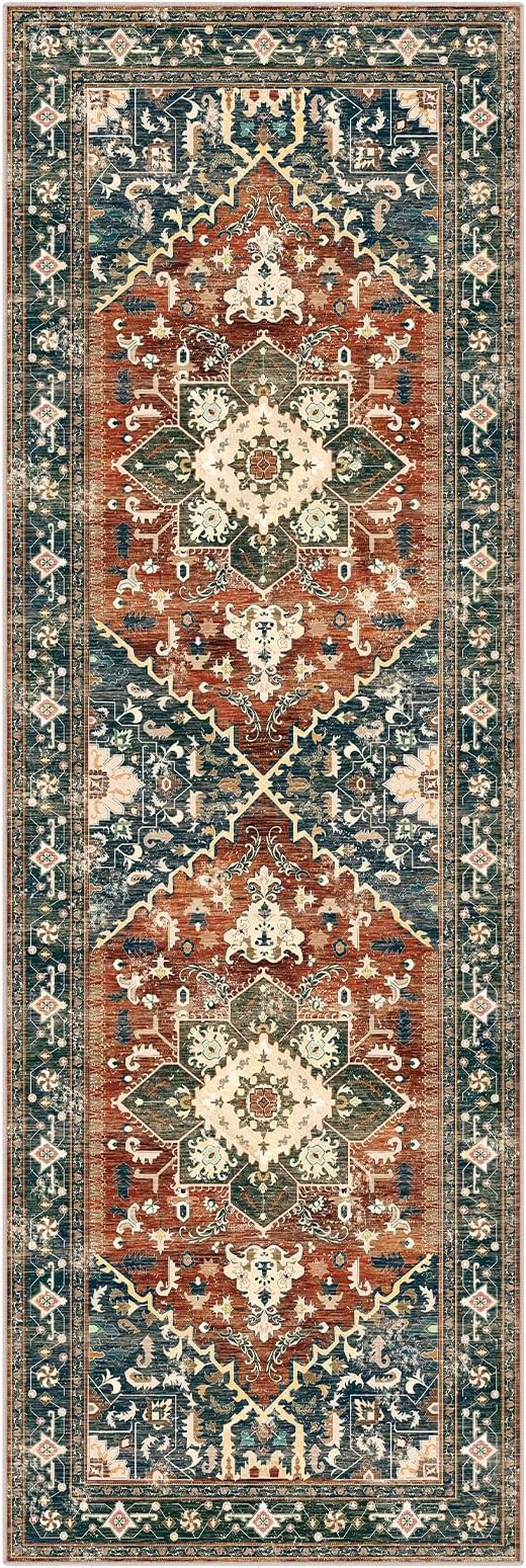 Yamaziot Washable Runner Rug, 2x6 Non-Slip Boho Vintage Hallway Rug Runner - Image 2
