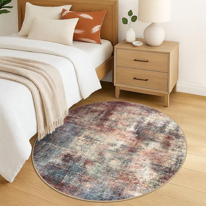 IOHOUZE Round Area Rug 5 Ft Circle Entryway Rugs Round Washable Door Mat Indoor - Image 8