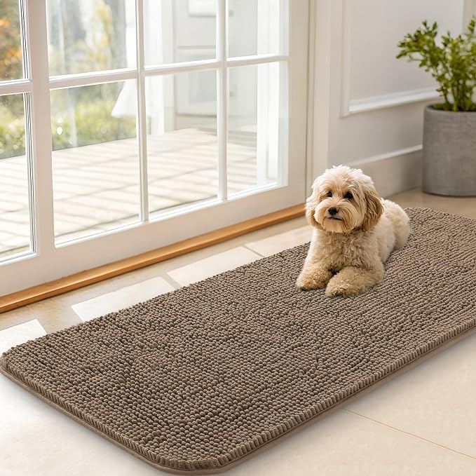 OLANLY Dog Door Mat for Muddy Paws 47x20, Absorbs Moisture and Dirt, Absorbent by OLANLY