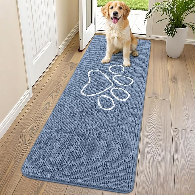 Smiry Dog Door Mat for Muddy Paws, Absorbent Dirt Trapper Non Slip Quick Dry by Smiry