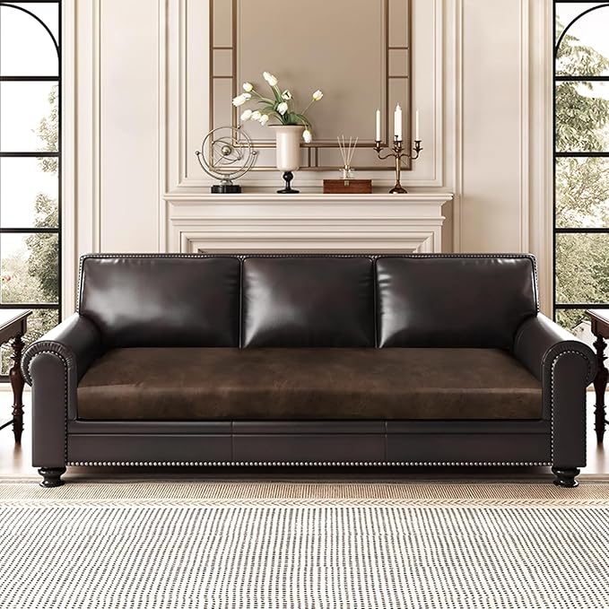 Leather Look Couch Cushion Covers Sofa Seat Slipcovers Sets Couches Furniture - Image 2