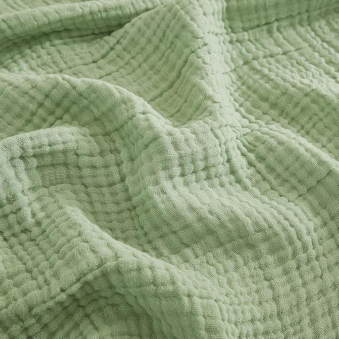 EMME Cotton Muslin King Blanket 4 Layer, Ultra Soft Breathable Bed Layering by EMME