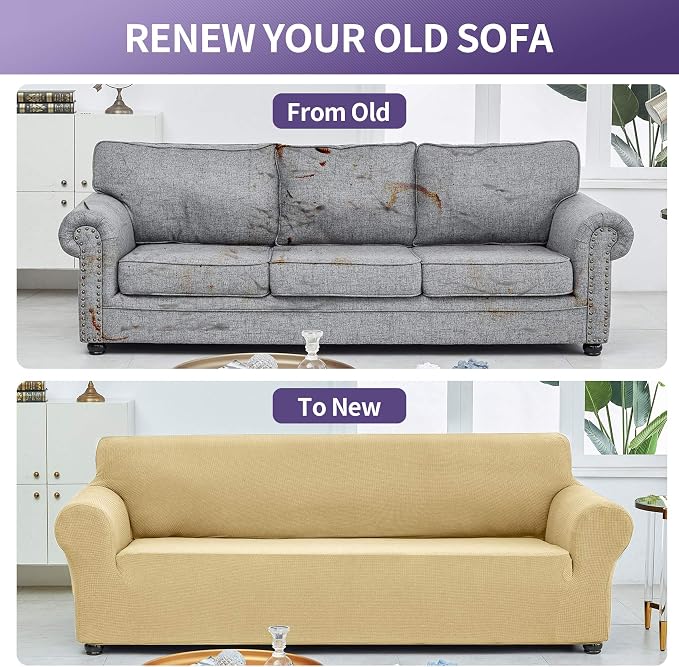 Joccun Stretch Sofa Cover for 2 Cushion Couch, Water Repellent Slipcover - Image 6