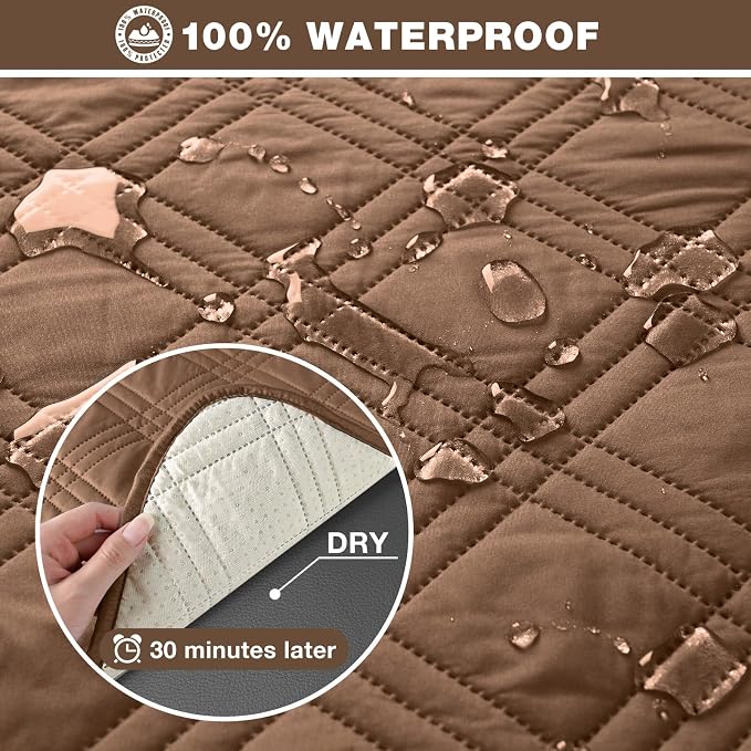 TAOCOCO 100% Waterproof Recliner Sofa Covers 3 Seater Split Couch Covers - Image 3
