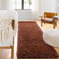 ONASAR Brown Runner Rugs for Bedroom Living Room, Fluffy 2x6 Bedside Hallway by ONASAR
