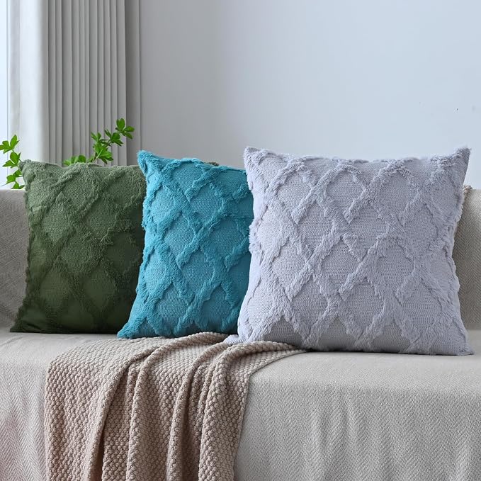 Set of 2 Soft Moroccan Throw Pillow Covers 20x20 Inch Plush Boho Decorative - Image 5