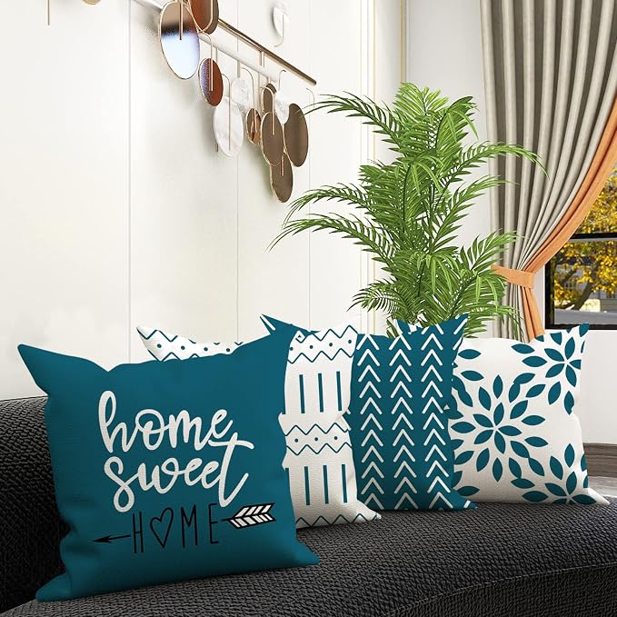 YCOLL Pillow Covers 18x18 Set of 4, Modern Sofa Throw Pillow Cover, Decorative - Image 2