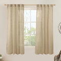 LAMIT 63 Inch Sheer Linen Window Curtains, Light Filtering Panels Back Tab and by LAMIT