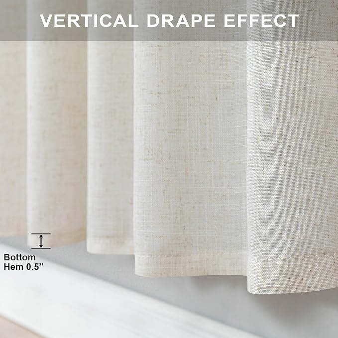 Natural Linen Extra Long Curtains 9 FT - Image 7