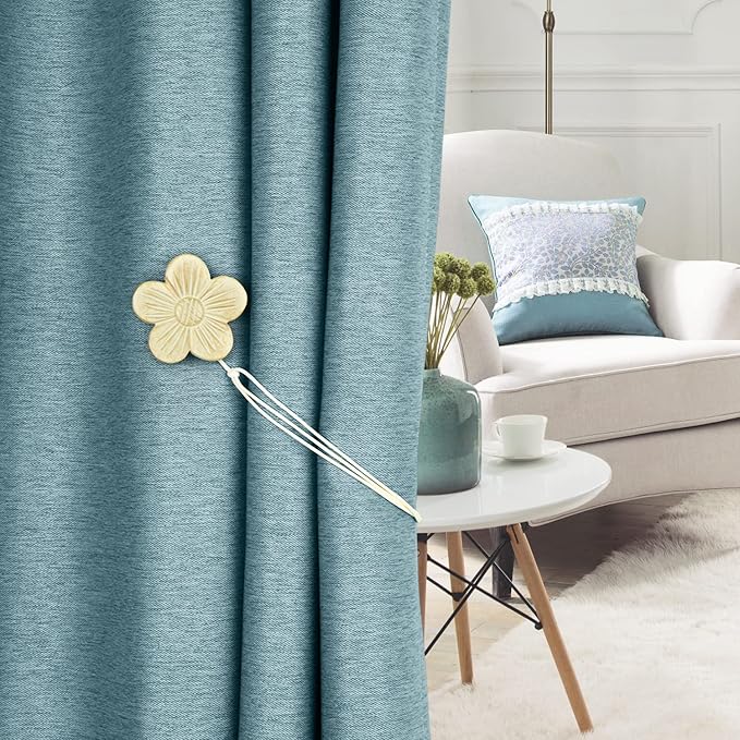 Lewondr Vintage Magnetic Curtain Tieback, 1 Pair Resin Flower Curtain Drapery - Image 7