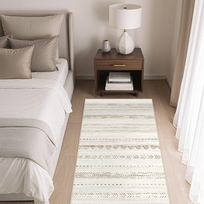 Nakagishi 2X4 Rug Washable Area Rug: Small Soft Boho Farmhouse Neutral Moroccan - Image 4