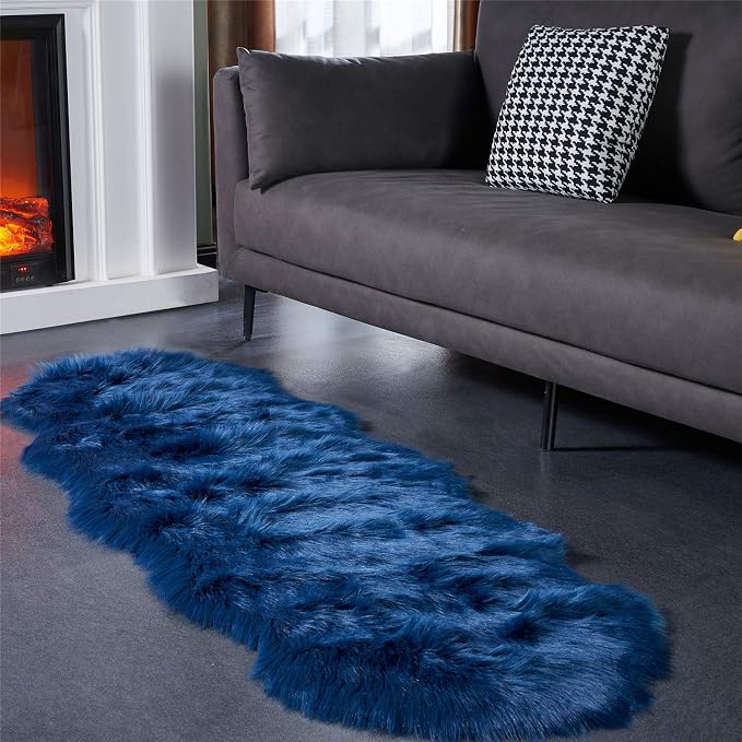 EasyJoy Ultra Soft Fluffy Shaggy Area Rug Faux Fur Rug Chair Cover Seat Pad - Image 3