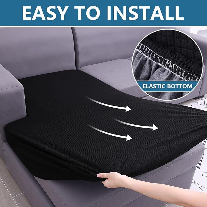 hyha Waterproof Sectional Couch Covers, Non Slip Sofa Couch Cushion Covers L - Image 5