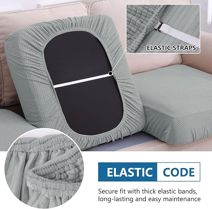 hyha Waterproof Couch Cushion Covers, Sectional Sofa Cushion Slipcovers L Shape - Image 4