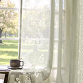 jinchan Belrose Sage Green Floral Sheer Curtains by JINCHAN