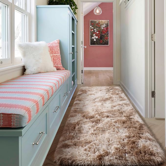 ONASAR Runner Rugs for Bedroom Living Room, Tie-Dyed Beige 2x6 Bedside Hallway - Image 7