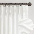 Custom Pure White Semi Sheer Linen Floor to Ceiling 105 Inch Curtains by PleatedDrapes