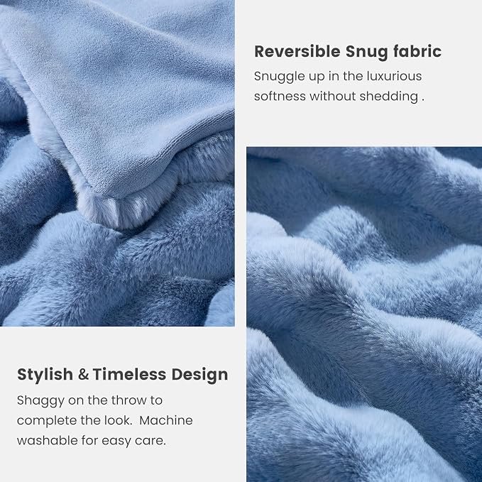 Cozy Bliss Faux Fur Bubble Throw Blanket - Image 5