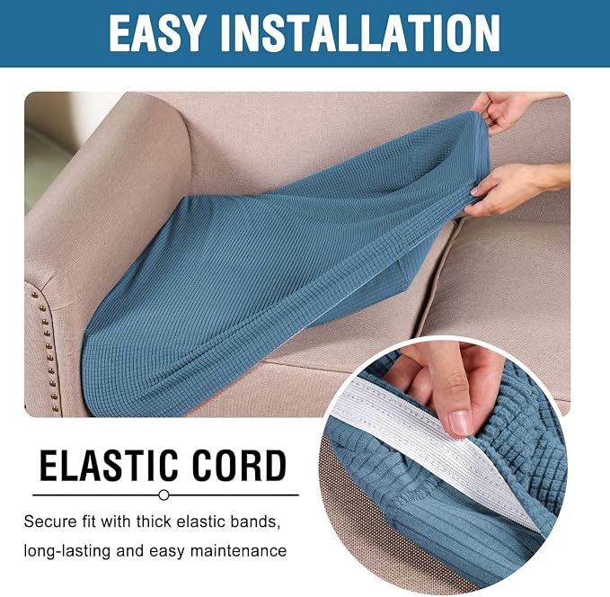 H.VERSAILTEX Super Stretch Individual Seat Cushion Covers Sofa Covers Couch - Image 5