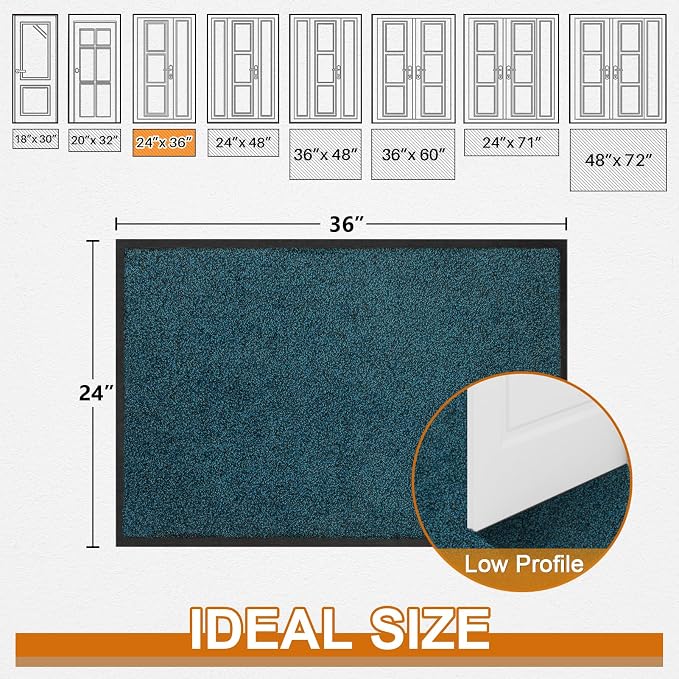 Mibao Front Door Mat, Dirt Trapper Welcome Mat - Image 2